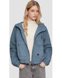 QS - Outdoorjacke Blouson aus Baumwolle mit Kapuze Waschung - Lyst