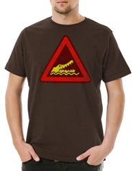 Urban Backwoods - Print- Crocodile Warning Sign I T-Shirt Warnung Schild Krokodil - Lyst