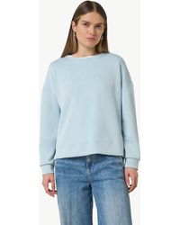comma casual identity - Weiches Sweatshirt mit seitlichen Schlitzen und Wording-Detail Artwork - Lyst