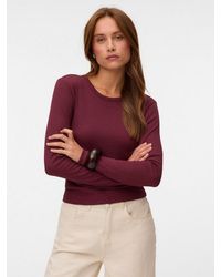 Vero Moda - Langarmshirt Vmchloe Ls Short Top Jrs Noos Baumwollmischung, Slim Fit - Lyst
