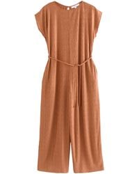 Next - Jumpsuit Gebundener Overall mit weitem Bein, Kurzgröße (1-tlg) - Lyst