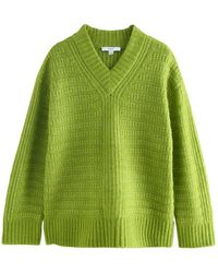 Next - V-Ausschnitt-Pullover Gerippter, Langer Pullover Mit V-Ausschnitt (1-Tlg) - Lyst