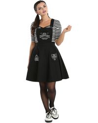 Hell Bunny - A-Linien-Kleid Samara Pinafore Dress Gothic Schürzenkleid Latzrock - Lyst