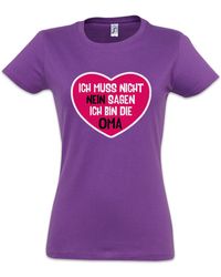 Urban Backwoods - Print- Muss Nicht Nein Sagen T-Shirt Fun Ich Bin Die Oma Granny - Lyst