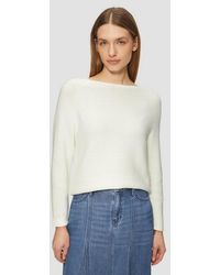 S.oliver - Longpullover Strickpullover Strickpullover Mit U-Boot-Ausschnitt Und Rollsaum - Lyst