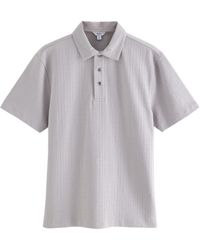 Next - Strukturiertes Crêpe-Poloshirt mit Knopfleiste (1-tlg) - Lyst