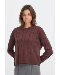 Oxmo - Strickpullover Oxkimni Kuscheliger Pullover Mit Zopfmuster - Lyst