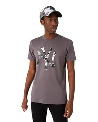 KTZ - T-Shirt MLB Camo Tee NY YANKEES Dunkelgrau - Lyst