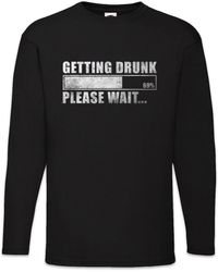 Urban Backwoods - Langarmshirt Getting Drunk Langarm T-Shirt Please Wait Fun Drinker Beer Bier Booze - Lyst