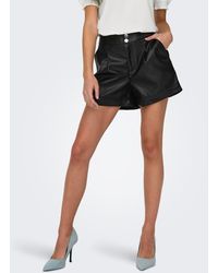 ONLY - ONLIZARA HW FAUX LEATHER SHORTS PNT - Lyst