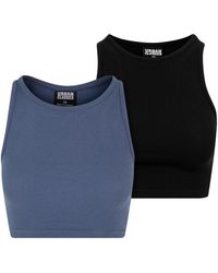 Urban Classics - Muskelshirt Ladies Cropped Rib Top 2-Pack (1-tlg) - Lyst