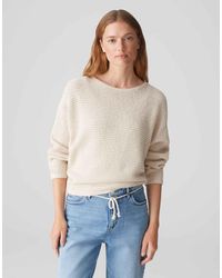 Opus - Strickpullover Pullover PURIANN Batwing Fit Regular aus Baumwolle - Lyst