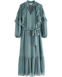 Next - Mint Velvet Langärmeliges Maxikleid mit Stickerei (1-tlg) - Lyst