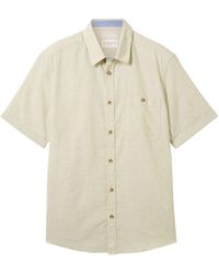 Tom Tailor - Kurzarmshirt cotton linen shirt - Lyst