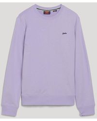 Superdry - Sweater ESSENTIAL LOGO CREW SWEAT UB Light Lavender Purple - Lyst