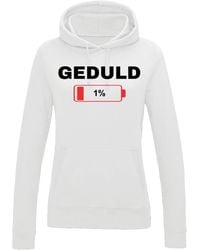 Youth Designz - Kapuzenpullover "Geduld bei 1%" Hoodie Pullover stylisch lustig Print Statement mit witzigen Aufdruck - Lyst