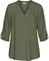 Lascana - Schlupfbluse mit 3/4-Ärmeln und Knopfleiste, bluse - Lyst
