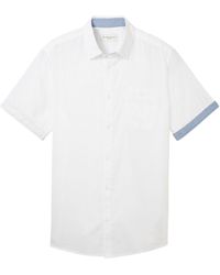 Tom Tailor - Kurzarmshirt chambray slubyarn shirt - Lyst