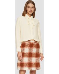 S.oliver - Langarmbluse Strukturierte Bluse mit abnehmbarer Schluppe - Lyst