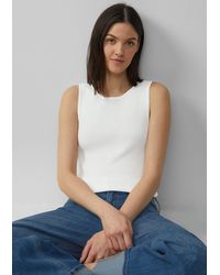 S.oliver - Pullunder Geripptes Feinstrick-Top im Slim Fit - Lyst