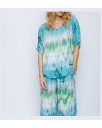 Emily Van Den Bergh - Hemdbluse Bluse aqua batik - Lyst