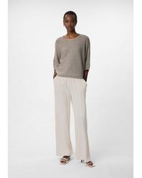Comma, - Chinos Hose Palazzo-Hose Aus Satin Im Relaxed Fit - Lyst