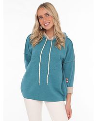 Zwillingsherz - Double Face Hoodie "Positive Mind" Sweatshirt mit Kapuze, 3/4 Arm und Stempeldruck - Lyst