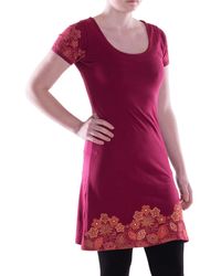 Vishes - Sommerkleid A-Linie Kleid Baumwolle Blumen-Muster mit Stickerei Alternative Bekleidung - Lyst