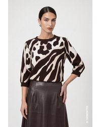 Monari - 3/4 Arm-Pullover Pullover Leo Tigermix Regular Fit Mit Leomuster - Lyst