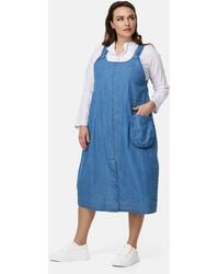 Kekoo - A-Linien-Kleid Trägerkleid in Denim Look aus 100% Baumwolle - Lyst