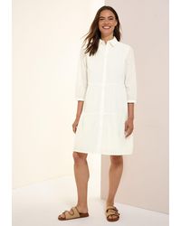 Cecil - Midikleid mit Lochstickerei und Volants - Lyst