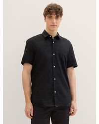 Tom Tailor - Langarmhemd Kurzarmhemd mit Leinen - Lyst