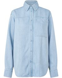 Second Female - Klassische Bluse Irvin Denim Shirt - Lyst