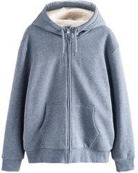 Next - Kapuzenfleecejacke Teddyfell-Kapuzenjacke mit Reißverschluss (1-St) - Lyst