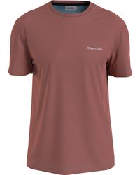 Calvin Klein - T-Shirt Micro Logo aus dickem Winterjersey - Lyst