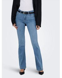 ONLY - Bootcut-Jeans Onlpower Mid Waist Push Up Flared Dnm Elastischer Denim - Lyst