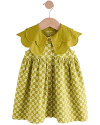 Next - Sommerkleid Ärmelloses Kleid mit Kragen aus 100 % Baumwolle (1-tlg) - Lyst