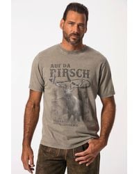 JP1880 - T-Shirt Tracht Halbarm großer Print Vintage Look - Lyst