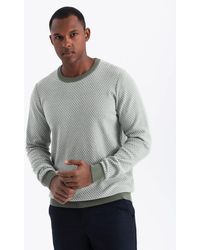 Ombre - Rundhalspullover RELAXED FIT gemusterter Strickpullover - Lyst