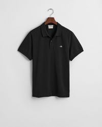 GANT - Poloshirt REG SHIELD SS POLO mit Logo und Flachstrickkragen 100% Baumwolle Pique - Lyst