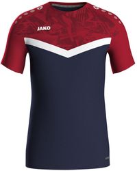 JAKÒ - Kurzarmshirt T-Shirt Iconic marine/chili rot - Lyst
