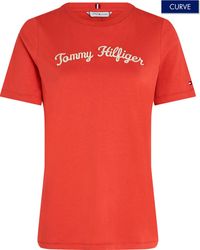 Tommy Hilfiger - T-Shirt CRV REG SCRIPT TEE SS Große Größen - Lyst