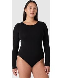 Les Lunes - Langarmbody ALENA Body Bambusviskose, klassischer Schnitt, 3/4 Ärmel, Tanga Passform - Lyst