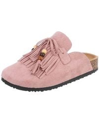 Ital-Design - Clog mit Fransen und Perlen, Schlupfschuh Pantolette - Lyst