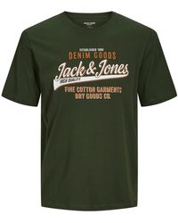 Jack & Jones - & Rundhalsshirt Jack&Jones XXL T-Shirt dunkelgrün Logoprint JJELOGO - Lyst