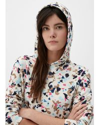 S.oliver - Langarmshirt Hoodie mit Allover-Muster - Lyst