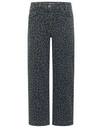 Cecil - 5-Pocket-Hose High Waist Wide Leg Jeans Mit Leo-Muster - Lyst