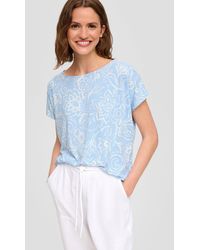 S.oliver - Kurzarmshirt Viskose-Shirt mit All-over-Print im Relaxed Fit - Lyst