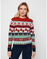 Threadbare - Weihnachtspullover Ladies THB Reindeer Christmas Jumper - Lyst