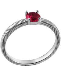 Firetti - Fingerring Schmuck Geschenk Silber 925 Damenring Ring Solitär, Mit Zirkonia (Synth) - Lyst